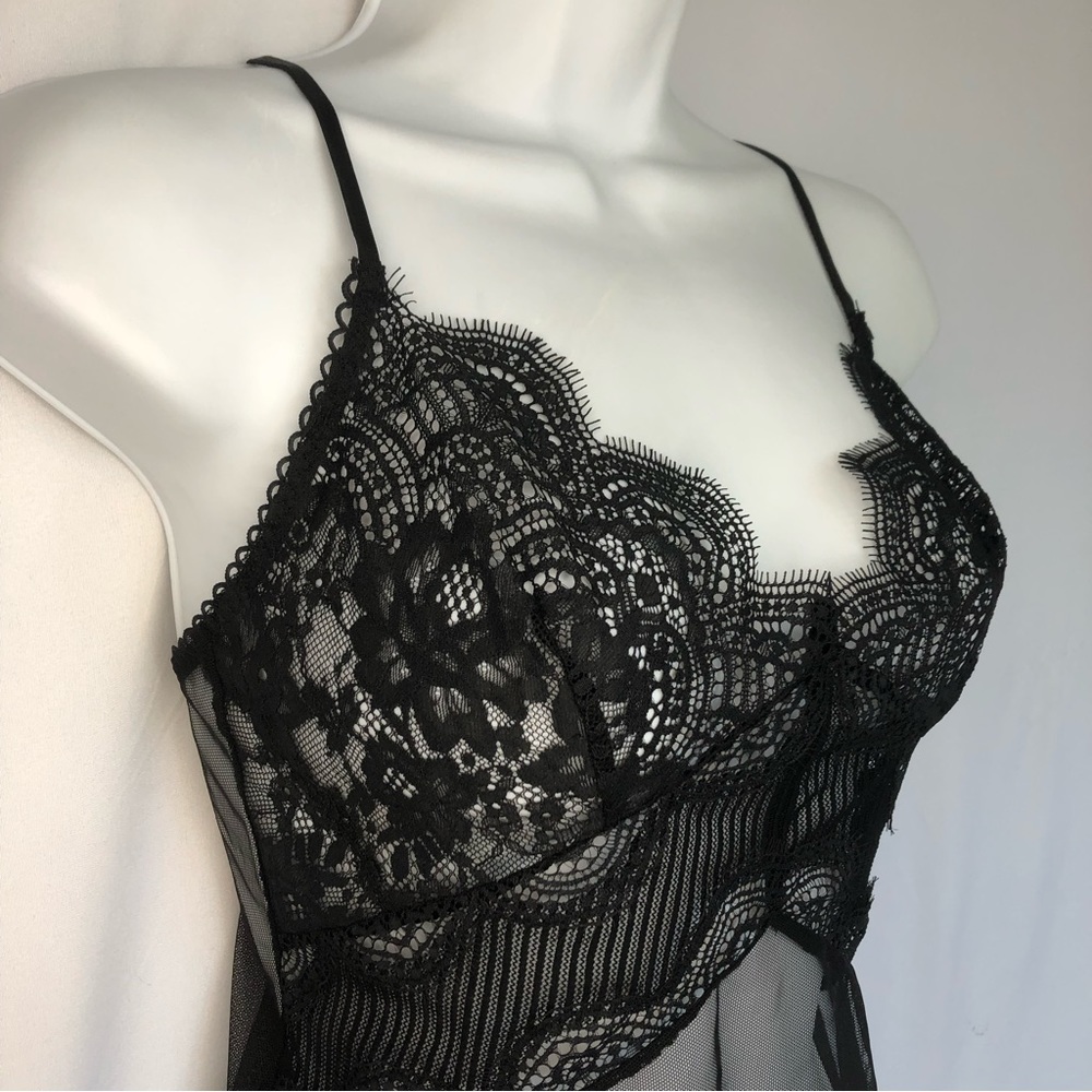 Victoria’s Secret Black Lace Babydoll Nighty NWT - Picture 5 of 10